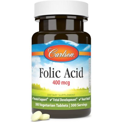 Carlson, Фолиевая кислота, Folic Acid, 400 мкг, 300 таблеток