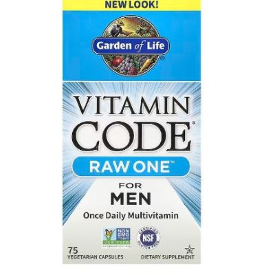 Garden of Life, Vitamin Code Raw One MEN, Мультивитамины для мужчин, 75 капсул