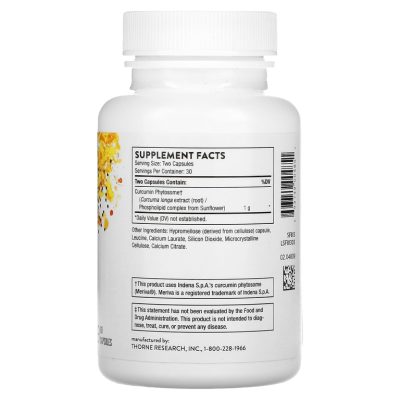Thorne, фитосомы куркумина, Curcumin Phytosome, 1000 мг, 60 капсул