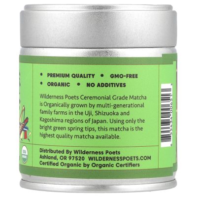 Wilderness Poets, Органический чай матча для церемоний, Ceremonial Matcha, 28 г