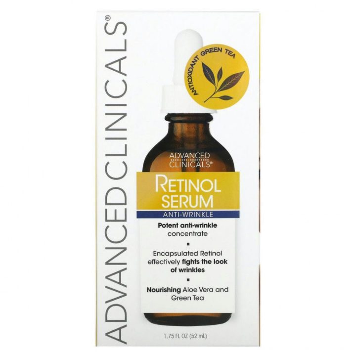 Advanced Clinicals, Retinol Anti-Wrinkle Serum, сыворотка с ретинолом, 52 мл