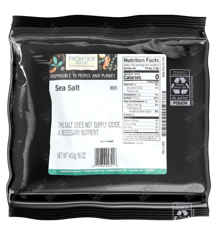 Frontier Co-Op, Sea Salt, морская соль, 453 г