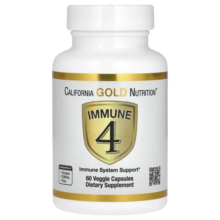California Gold, Immune 4, средство для укрепления иммунитета, 60 капсул