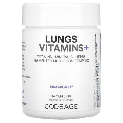 CodeAge, Lungs Vitamins+, витамины для здоровья легких, 90 капсул