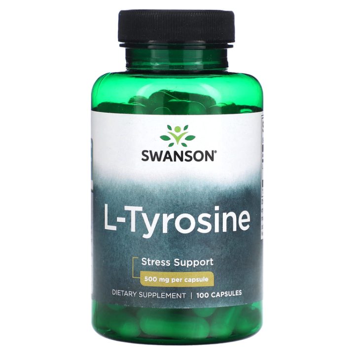 Swanson, L-тирозин, L-Tyrosine, 500 мг, 100 капсул