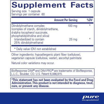 Pure Encapsulations, DIMPRO 100, здоровье груди, шейки матки и простаты, 60 капсул
