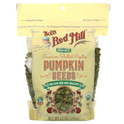 Bobs Red Mill, органические очищенные тыквенные семечки, Pumpkin Seeds, 340 г