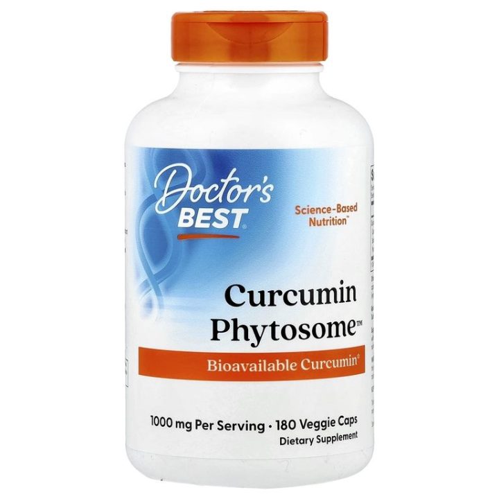 Doctor's Best, Куркумин, Curcumin Phytosome, 1000 мг (500 мг в 1 капсуле), 180 растительных капсул
