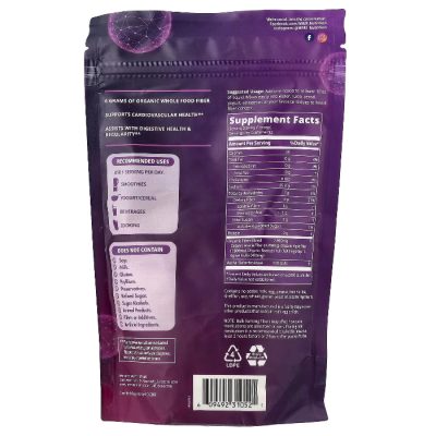 MRM Nutrition, Цельнопищевая органическая клетчатка с ферментами и пребиотиками, 256 гр