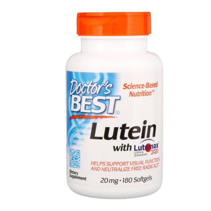 Doctor's Best, Лютеин с добавкой Lutemax, 20 мг, 180 мягких капсул