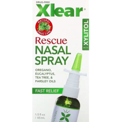 Xlear, Rescue Nasal Spray with Xylitol, спрей для носа с ксилитолом, быстрое облегчение 45 мл