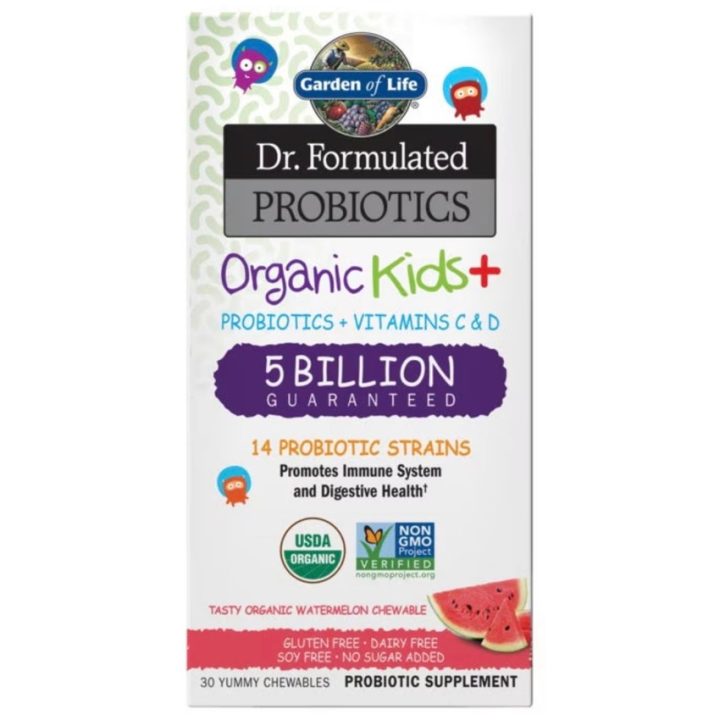 Garden of Life, Dr. Formulated Probiotics, Kids+, пробиотики для детей, арбуз, 30 жев таб