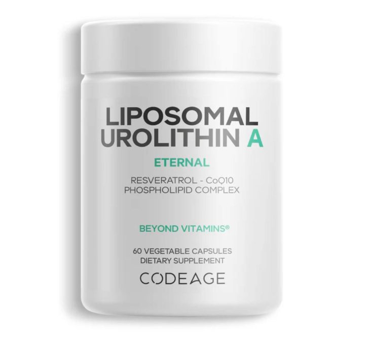 CodeAge, Липосомальный уролитин А + Коэнзим Q10, Liposomal Urolithin A, Eternal, 60 капсул