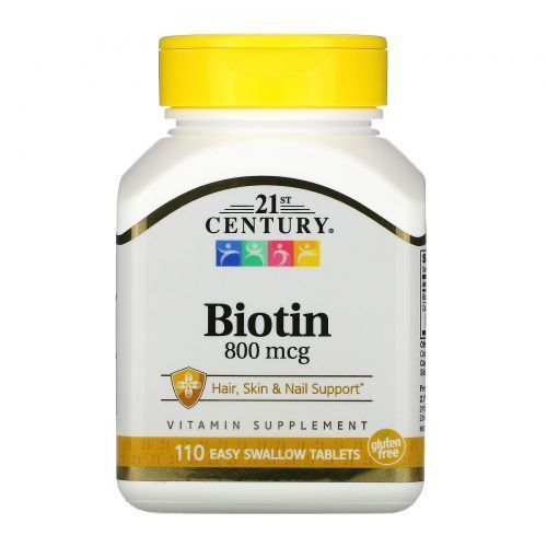 21st Century, Biotin, биотин, 800 мкг, 110 таблеток