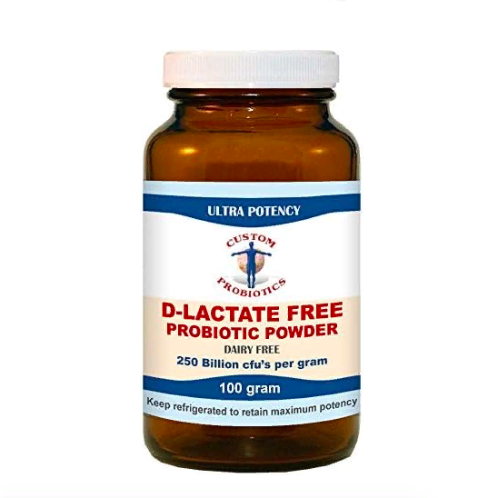 Custom Probiotics, Пробиотики без D-лактата, D-Lactate Free Probiotic Powder, 250 млрд. КОЕ/г, 15 г