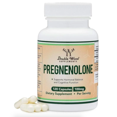 Double Wood Supplements, Pregnenolone, Прегненолон 100 мг, 120 капсул