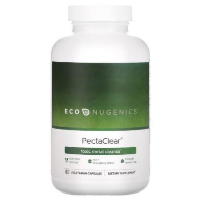 Econugenics, Детокс, цитрусовый пектин + альгинатный комплекс, PectaClear Detox Formula, 180 капсул
