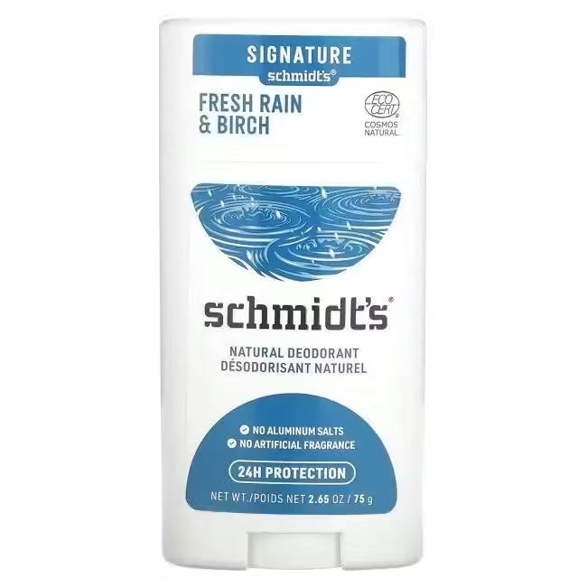 Schmidt's, Натуральный дезодорант, Fresh Rain & Birch, свежесть дождя и береза, 75 г