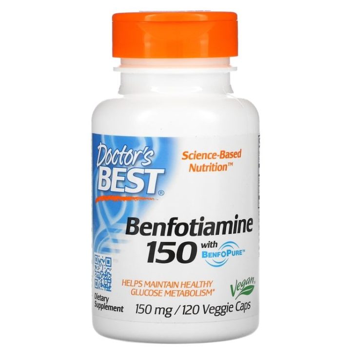 Doctor's Best, Benfotiamine, бенфотиамин 150 с BenfoPure, 150 мг, 120 капсул
