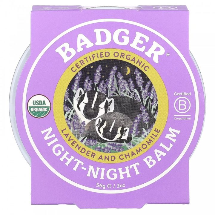 Badger Company, Night Balm, Бальзам для сна, для детей, лаванда и ромашка, 56 г
