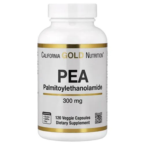California Gold Nutrition, PEA, ПЭА (пальмитоилэтаноламид), 120 вегетарианских капсул