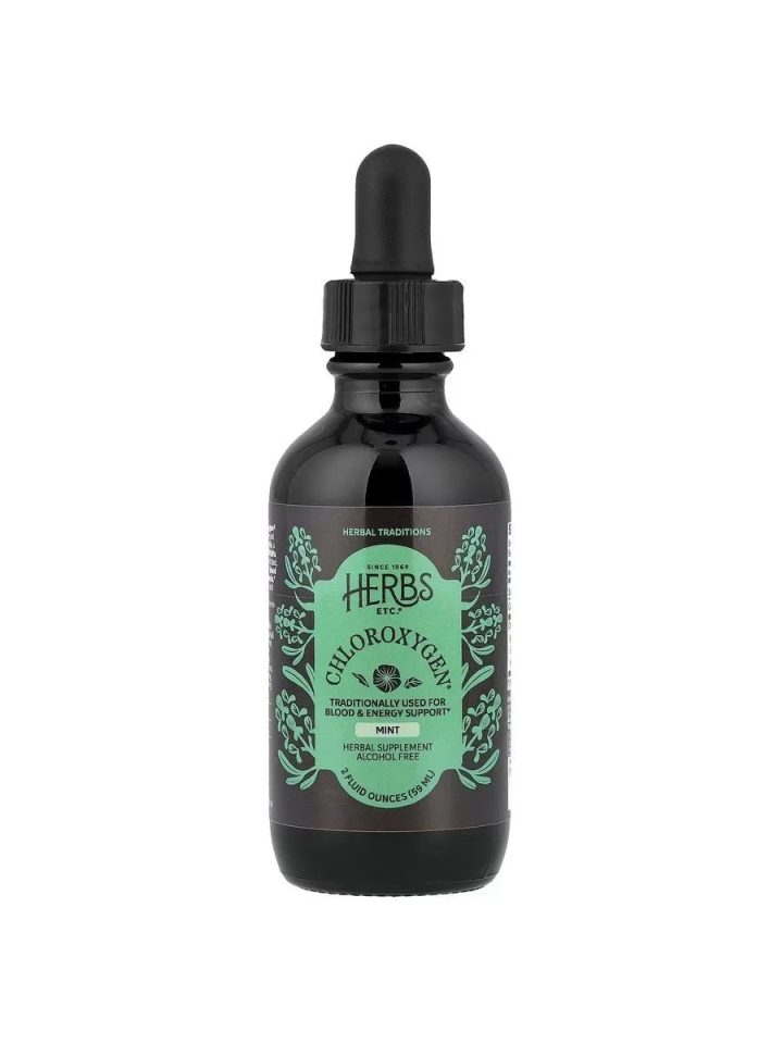 Herbs Etc., ChlorOxygen, концентрат хлорофилла, без спирта, мята, Chlorophyll Concentrate, Mint, 59 мл