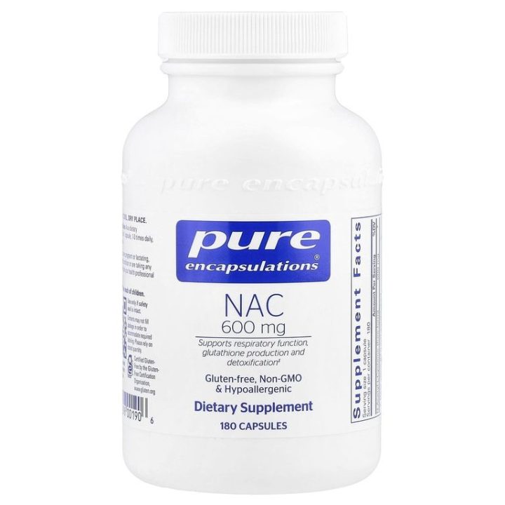 Pure Encapsulations, NAC, 600 мг, N-Ацетил-L-Цистеин, 180 капсул