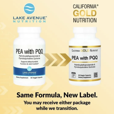 PEA (пальмитоилэтаноламид) + PQQ, Lake Avenue Nutrition, 90 капсул