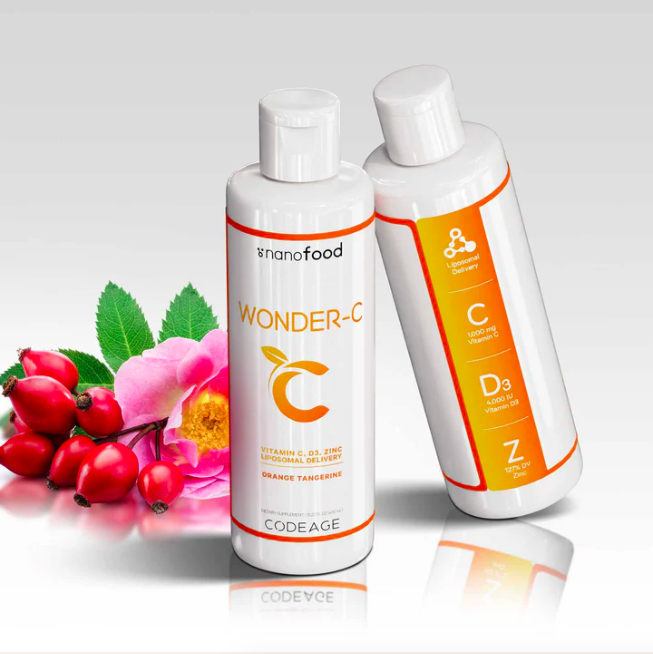 Codeage, Nanofood, мультикомплекс с витамином C, со вкусом апельсина и мандарина, 450 мл