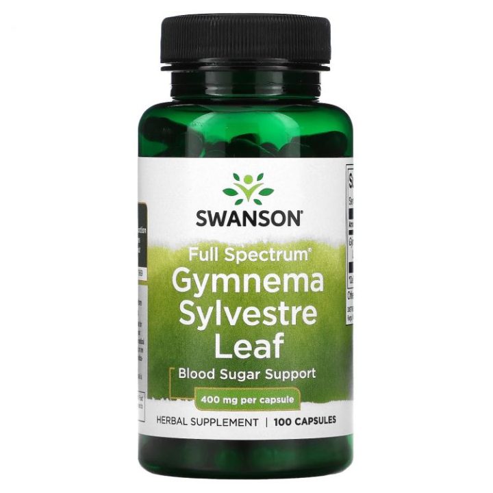 Swanson, Джимнема сильвестра, Gymnema Sylvestre Leaf, 400 мг, 100 капсул