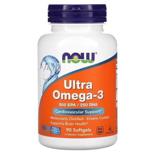 Now Foods, Ultra Omega-3, Ультра омега-3, 500 ЭПК/250 ДГК