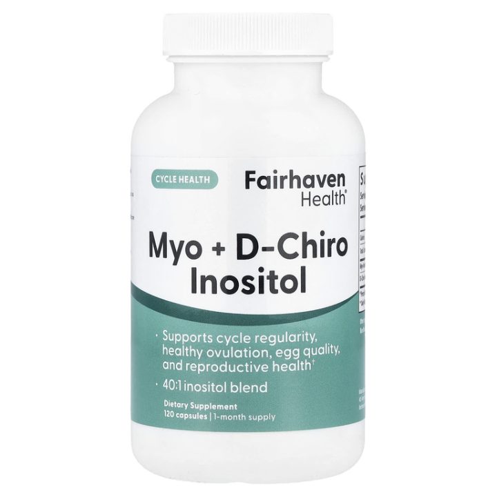 Fairhaven Health, Myo-Inositol+D-Chiro (Mио-Инозитол), 120 капсул