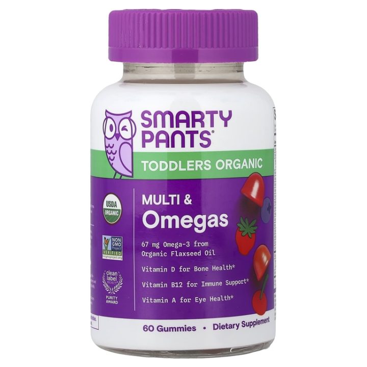 SmartyPants, Мультивитамины+омега д/детей 2-3 лет, вишня и ягоды, 60 жев таб