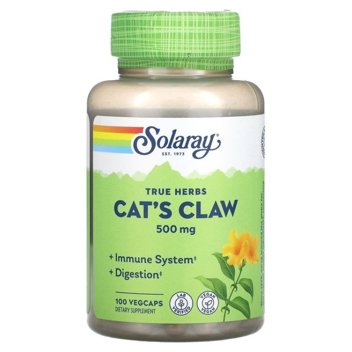 Solaray, Cat's Claw, кошачий коготь, 500 мг, 100 капсул