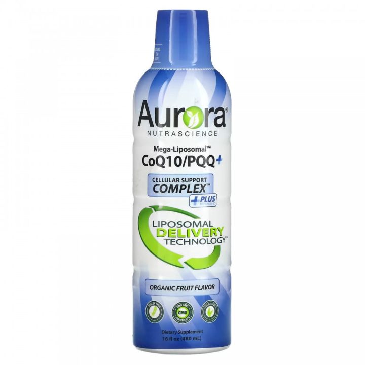 Aurora, Mega-Liposomal коэнзим Q10/PQQ+, вкус органических фруктов, 480 мл