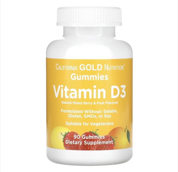 Витамин D3, California gold Nutrition, 90 жевательных мишек
