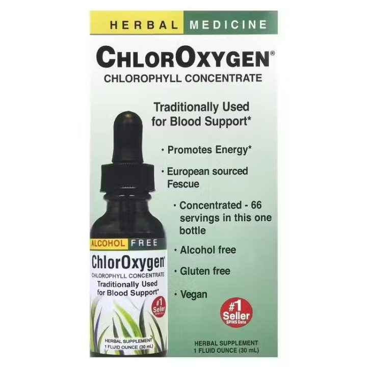 Herbs Etc., ChlorOxygen, концентрат хлорофилла, без спирта, 30 мл