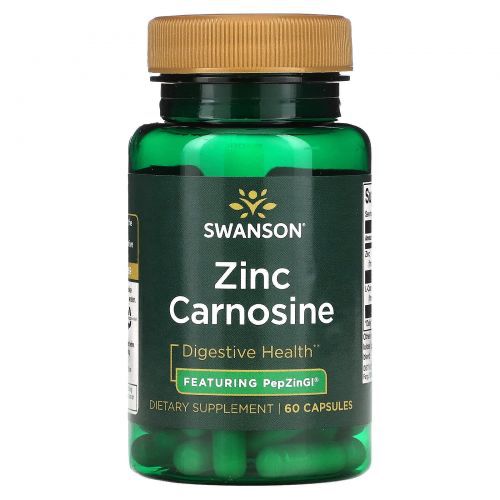 Swanson, Zinc Carnosine, Цинк карнозин, ДИСКОНТ 60 капсул