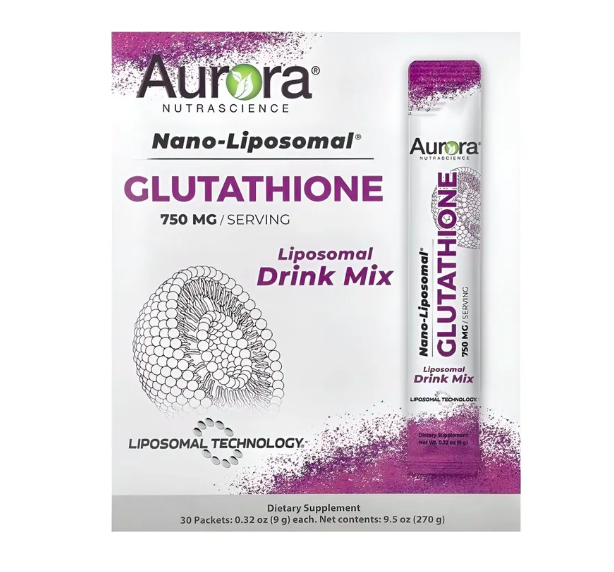 Aurora Nutrascience, липосомальный глутатион, 30 пакетиков по 9 г
