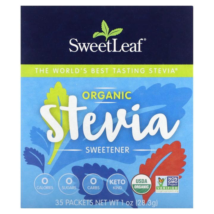 Wisdom Natural, SweetLeaf, стевия, органический подсластитель, сахарозаменитель, 35 пакетиков