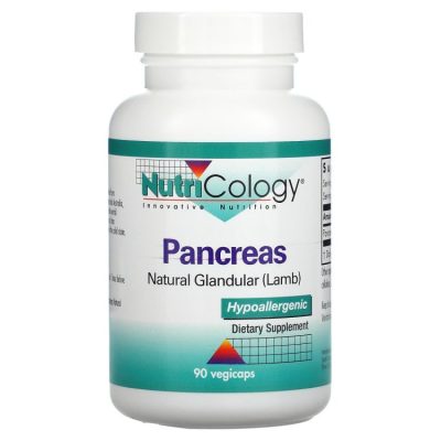 Nutricology, Pancreas, натуральный железистый материал (бараний), 90 капсул