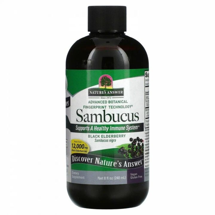 Natures Answer, Черная бузина для иммунитета, Sambucus Immune, 12 000 мг, 240 мл