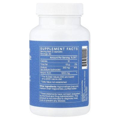BodyBio, Бутират натрия, Sodium Butyrate, улучшение пищеварения и метаболизма, 60 капс