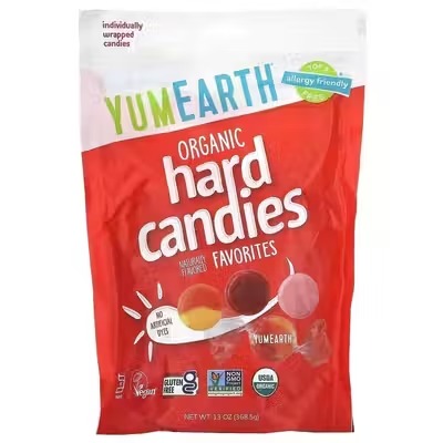 YumEarth, Органические леденцы, любимые фрукты, Organic Hard Candies Favorites, 368,5 г