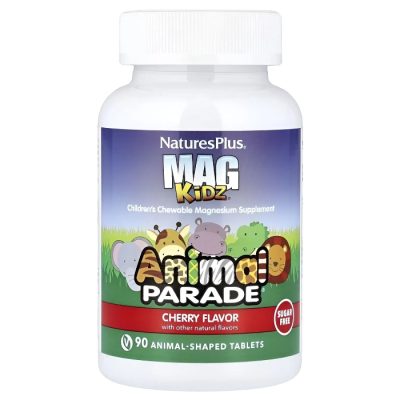 NaturesPlus, Магний для детей MagKidz, со вкусом вишни, 90 таблеток в форме животных