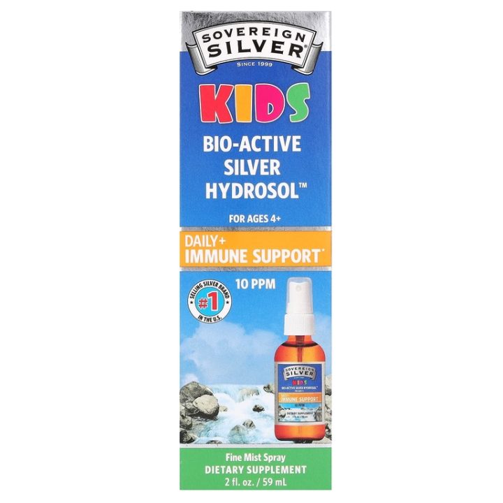 Sovereign Silver, Bio-Active Silver Hydrosol, Биоактивный спрей с коллоидным серебром для детей от 4лет, 10 ppm, 59 мл
