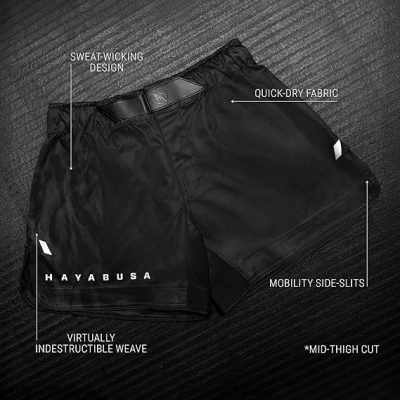 Hayabusa, Apex 3/4 Thigh Fight Shorts, Тренировочные мужские шорты, черные, размер L
