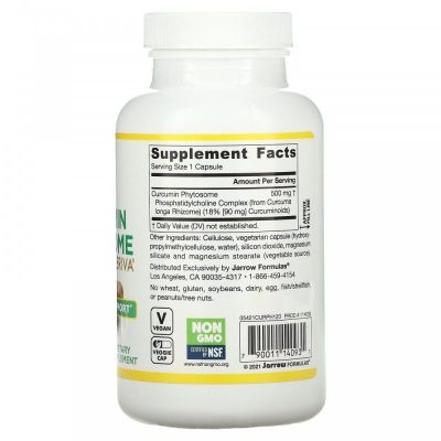 Jarrow Formulas, фитосомы куркумина, 500 мг, 120 капсул