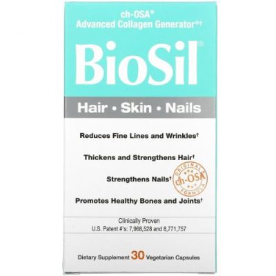 БиоСил, BioSil Hair-Skin-Nails, CH-OSA улучшенный генератор коллагена, Natural Factors
