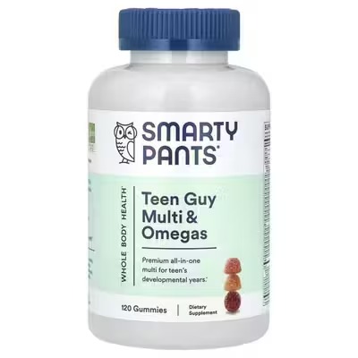 SmartyPants, мультивитамины+омега-3 для мальчиков-подростков, фрукты, 120 жев таб